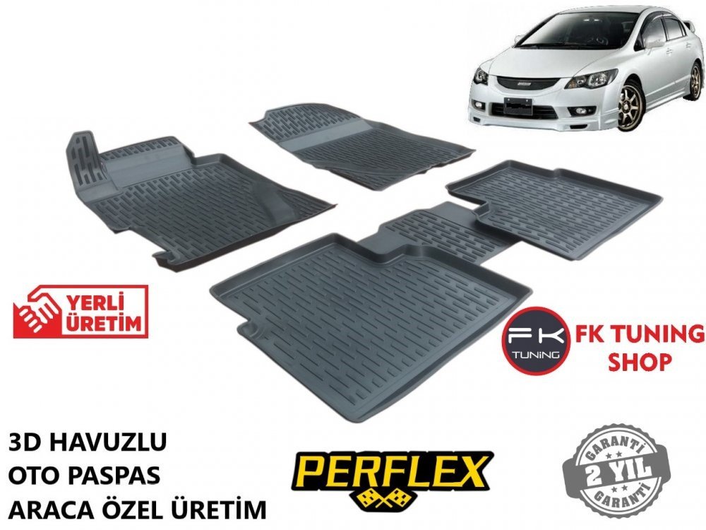 Honda Civic Fd6 3d Havuzlu Oto Paspas Seti Perflex Marka 2006 2012 En Uygun Fiyatlarla Fk Tuning Shop Oto Aksesuar Tuning