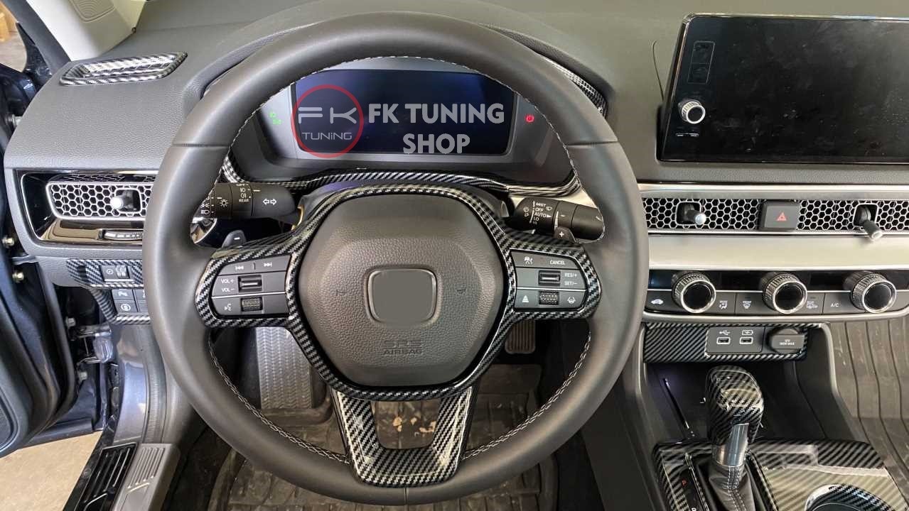 Honda Civic FE Direksiyon Çevre Kaplaması Karbon 2022 ve üzeri