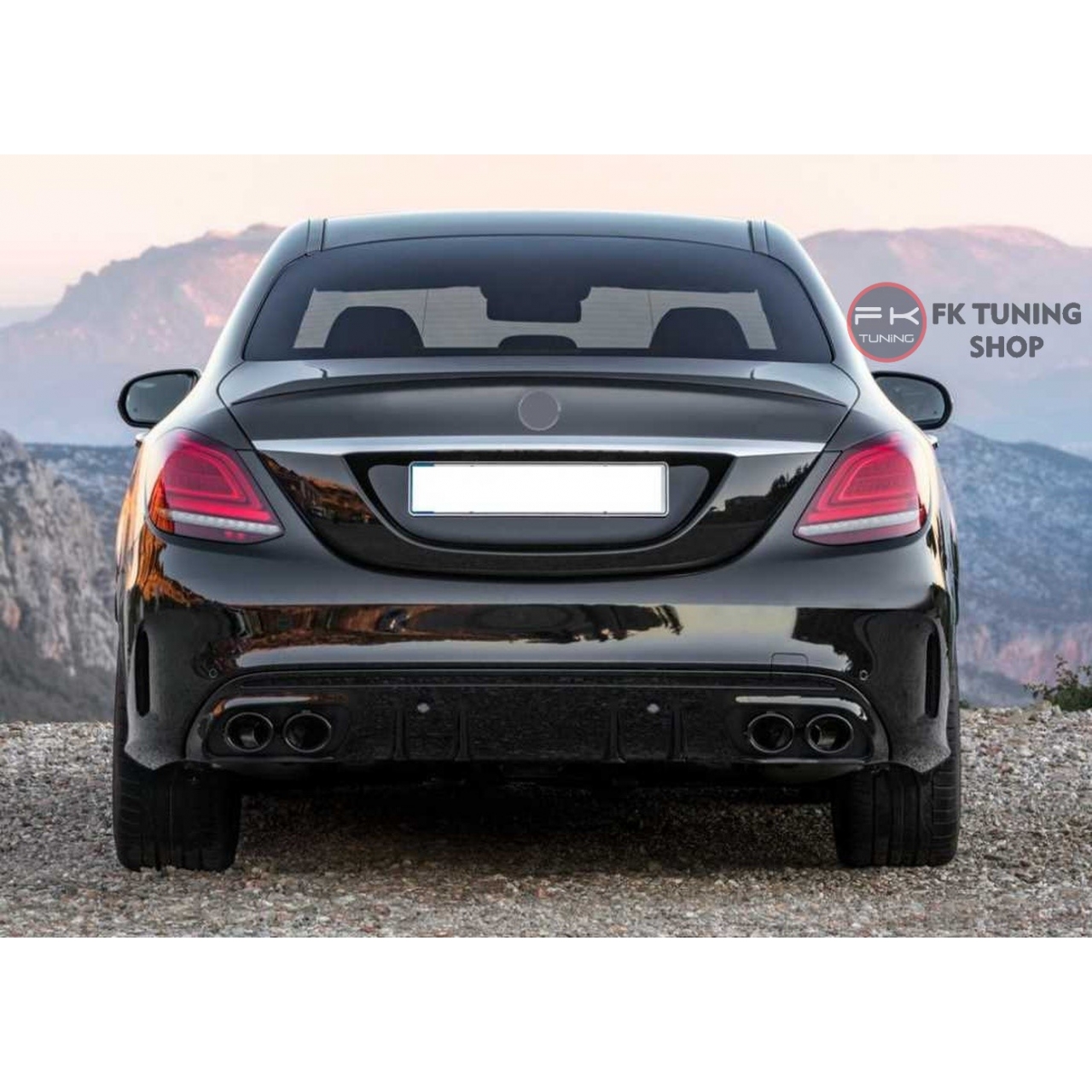 Mercedes Benz W205 C43 Arka Difüzör & Siyah Egzoz Uçları 2014 ve üzeri