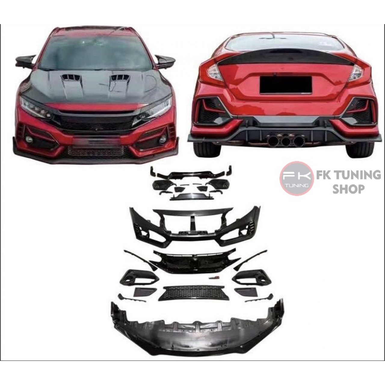 Honda Civic Fc5 Typer Body Kit Seti 2016-2021 Makyajlı Görünüm