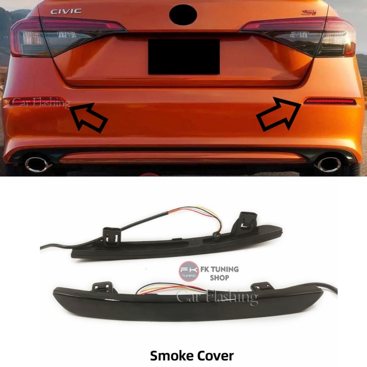 Honda Civic FE Arka Tampon Geri Sis Ledi Smoke Renk 2022 ve üzeri