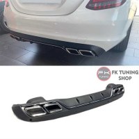 Mercedes Benz W205 C63 AMG Difüzör  + KROM Egzoz Ucu (normal paketlere uygun)