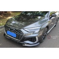 Audi A3 Ön Tampon Eki Lip (pianoblack-plastik) 2021-2023 S-LİNE Uyumlu