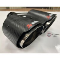 AKRAPOVİÇ EGZOZ UCU ÇİFT ÇIKIŞ CARBON 90mm (1 adet) KROM