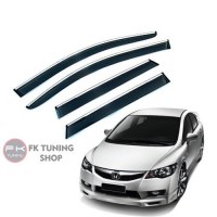 Honda Civic FD6 Kromlu Cam Rüzgarlığı 4 parça 2006-2012