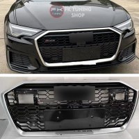 Audi A6 Rs6 Ön Panjur Seti 2019-2021 Gri Çerçeve - Piaonblack