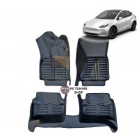 Tesla Model Y 5D Havuzlu Paspas Seti Deluxrider Siyah Renk (2021-2024)