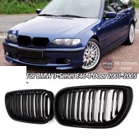 Bmw E46 Böbrek Seti Ön Panjur Pianoblack Çift Çizgi 4 Kapı 2002-2005 (kampanya