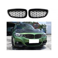 Bmw F34 GT Ön Panjur Seti Böbrek Diamond Dizayn Full Pianoblack 2012-2020