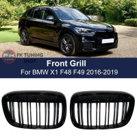 Bmw X1 F48 F49 Ön Panjur Seti Böbrek Çift Çizgi Pianoblack 2016 ve üzeri