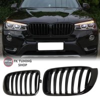 Bmw F25 F26 X3 X4 Ön Panjur Seti Böbrek Tek Çizgi Pianoblack 2014-2017