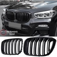 Bmw G01 G02 X3 X4 Ön Panjur Seti Böbrek Çift Çizgi Pianoblack 2018-2020
