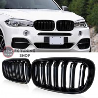 Bmw F15 F16 X5 X6 Ön Panjur Seti Böbrek Çift Çizgi Pianoblack 2014-2019