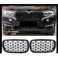 Bmw F15 F16 X5 X6 Ön Panjur Seti Böbrek Diamond Full Pianoblack 2014-2019