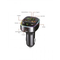 Torima Transmitter Usb Tf Kart Mikrofon Destekli Hızlı Araç Şarj Cihazı Fm 18W G17 Siyah