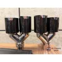 AKRAPOVİÇ M LOGOLU BMW EGZOZ UCU ÇİFT ÇIKIŞ 100mm Sağ-Sol Açılı Set ORJİNAL