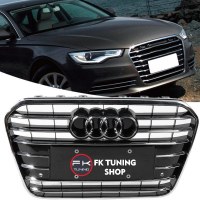 Audi A6 4G S6 Ön Panjur Seti 2012-2015 Pianoblack
