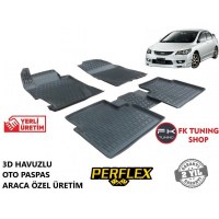 Honda Civic Fd6 3D Havuzlu Oto Paspas Seti Perflex Marka 2006-2012