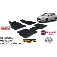 Opel Corsa E 3D Havuzlu Oto Paspas Seti Perflex Marka 2015 ve üzeri