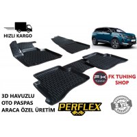 Peugeot 5008 3D Havuzlu Oto Paspas Seti Perflex 2017 ve üzeri