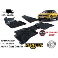 Volkswagen T-Roc 3D Havuzlu Oto Paspas Seti Perflex