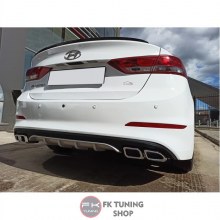 Hyundai Elantra Arka Difüzör 2016-2019 Egzoz Görünüm Gri