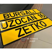 SARI DEKOR PLAKA KİŞİYE ÖZEL ÜRETİM