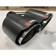 AKRAPOVİÇ EGZOZ UCU ÇİFT ÇIKIŞ CARBON 90mm (1 adet) KROM
