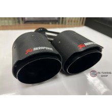 AKRAPOVİÇ EGZOZ UCU ÇİFT ÇIKIŞ CARBON / SİYAH 90mm (1 adet)