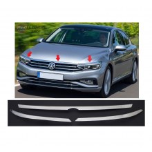 Volkswagen Passat B8.5 Krom Far Panjur Çıtası 3 Parça 2019 ve üzeri