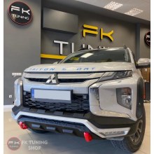 Mitsubishi L200 Ön Tampon Koruması Gündüz Ledli (2019 ve üzeri) kırmızı detay