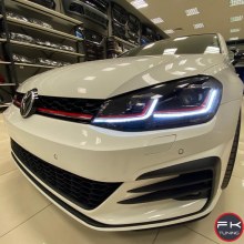 VW Golf 7 Uyumlu 7.5 Görünüm GTI Kırmızı Çizgili J Kayar Ledli Far Takımı (2012-2016)