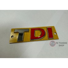 TDI LOGO Krom-Kırmızı Renk (YAPIŞTIRMALI) 7.5 CM x 2.5 CM