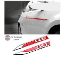 GTİ LOGO ÇAMURLUK LOGOSU YAPIŞTIRMALI METAL Kırmızı (2 adet)