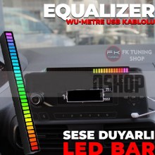  Sese Duyarlı Rgb Ritim Işığı Ambiyans Aydınlatma Ekolayzer Led Usb Girişli Led Bar