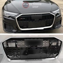 Audi A6 Rs6 Ön Panjur Seti 2019-2021 Gri Çerçeve - Piaonblack Audi A6 Rs6 Ön Panjur Seti 2019-2021 Gri Çerçeve - Piaonblack