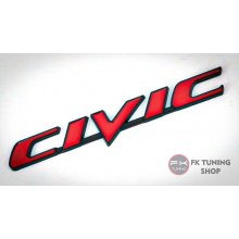 CİVİC LOGO METAL BAGAJ-ÇAMURLUK (YAPIŞTIRMALI) Kırmızı/Siyah renk 15.5 cm