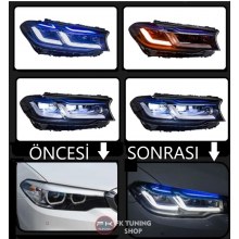 Bmw G30 Makyajlı Dizayn Ön Far Seti 2017-2020  İÇİN 2020 FACELİFT BODYKİTE UYUMLU