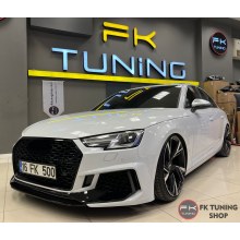 Audi A4 Rs4 Ön Tampon + GRİ ÇERÇEVELİ Ön Panjur Seti B9 2016-2019 