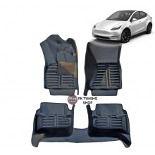 Tesla Model Y 5D Havuzlu Paspas Seti Deluxrider Siyah Renk (2021-2024)