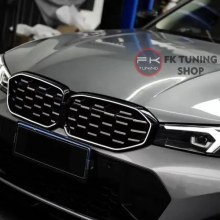 Bmw G20 LCİ 3 Serisi 2022 ve üz M340 Dizayn Ledli Ön Panjur Seti Pianoblack-Gri Detaylı