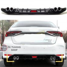 TOYOTA COROLLA EGZOZ GÖRÜNÜMLÜ DİFÜZÖR 2019 üz. Reflektörlü (plastik)
