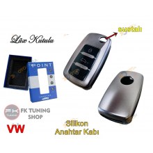 Volkswagen Grubu Sustalı Anahtar Kabı Kılıfı Silikon Gri Renk 1 Adet Volkswagen Grubu Sustalı Anahtar Kabı Kılıfı Silikon Gri Renk 1 Adet