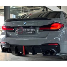 Bmw G30 Arka Difüzör + Egzoz Uçları M5 Dizayn Slim Ledli Pianoblack-İthal