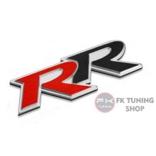 RR LOGO METAL (YAPIŞTIRMALI) Kırmızı - Siyah renk 10 x 3 cm