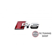 AUDİ RS LOGO METAL (YAPIŞTIRMALI) Krom-Kırmızı renk 8.5 x 3 cm
