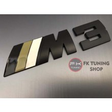 BMW M3 LOGO METAL (YAPIŞTIRMALI)  Mat Siyah 12 cm x 3 cm