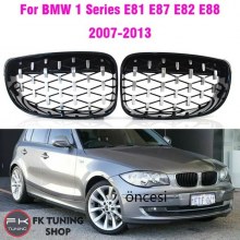 Bmw E81 E87 Ön Panjur Seti Böbrek Diamond Dizayn Krom-Pianoblack 1 Serisi 2008-2012