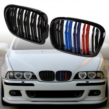 Bmw E39 Ön Panjur Seti Böbrek M Renk Şeritli Dizayn Pianoblack 1996-2003 5 Serisi