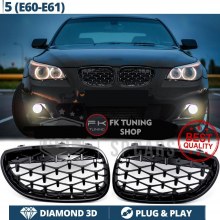 Bmw E60 Ön Panjur Seti Böbrek Diamond Full Pianoblack 2003-2009 5 Serisi